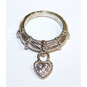 Judith Ripka 925 Sterling Silver Diamonique CZ Heart Ring